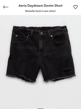 aerie Daydream Charcoal Ash Denim Shorts